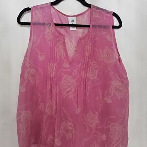 CAbi Pink Sleeveless Blouse